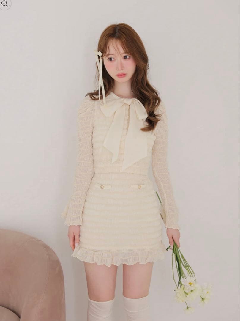 Mmeeme ribbon shirring minionepiece エムエメ - メルカリ