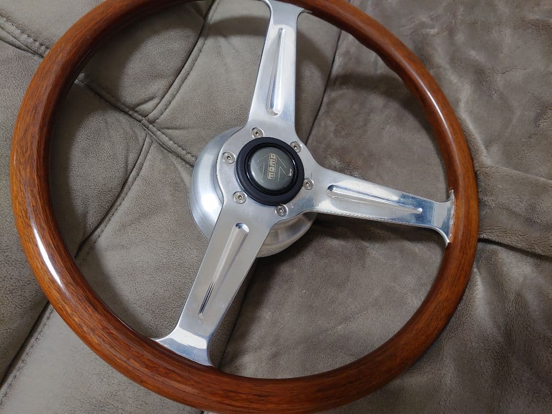 希少 当時物 モモ ウッドステアリングハンドル MOMO TYP JL36 旧車