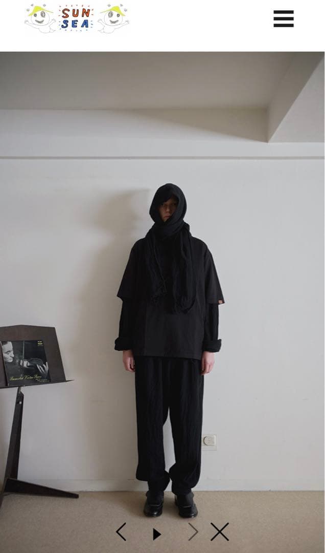 SUNSEA 24AW 30th 第七のストール ブラック - メルカリ