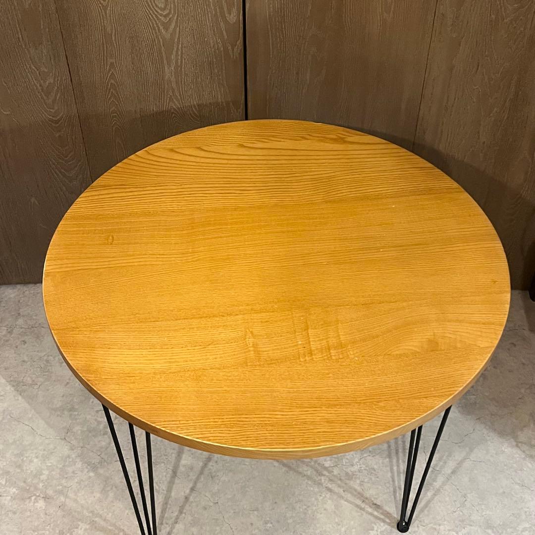 ラウンド ダイニング テーブル ナチュラル スチール 丸 形 72cm