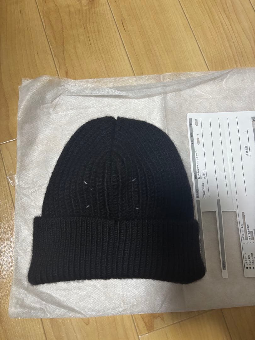 Maison Margiela ニット帽 ビーニー Mサイズ ブラック Maison Margiela マルジェラ メンズ ビーニー ブラック (Maison