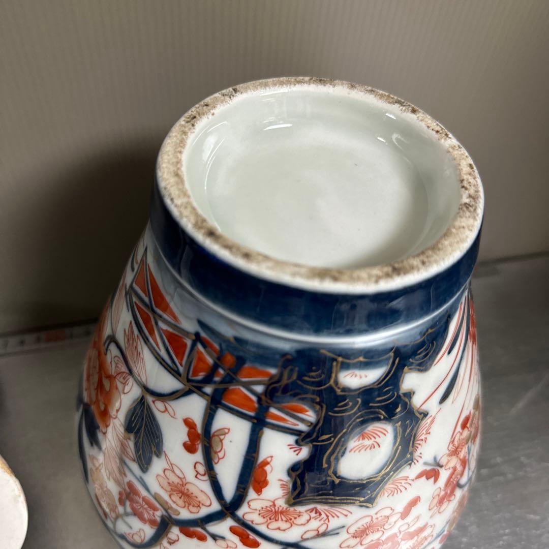 古伊万里、染錦、獅子、花絵、沈香壺、 塗り箱、付き、完品。の通販