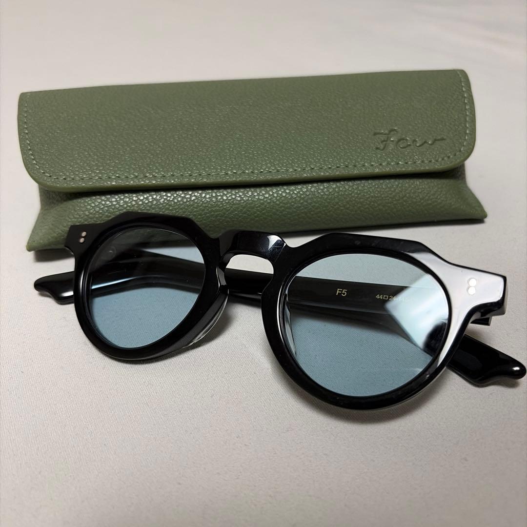 Few by NEW. サングラス ラウンドフレーム ブルーレンズ ケース付き フューバイニュー Few by NEW.【Crouka別注色】 F5 サングラス 眼鏡