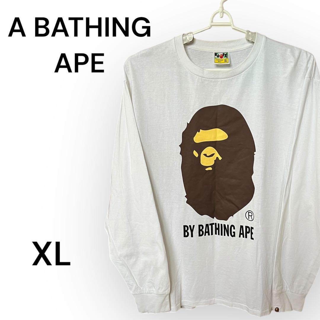 A BATHING APE ロンT 大猿 ビックプリント XL ホワイト 人気 - メルカリ