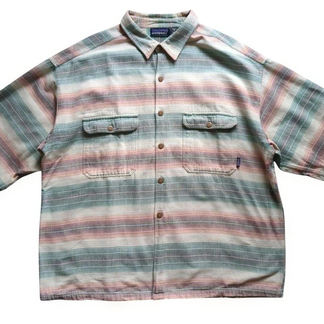 Patagonia サニーストライプ ヘビーフランネルシャツ ポルトガル製 XL