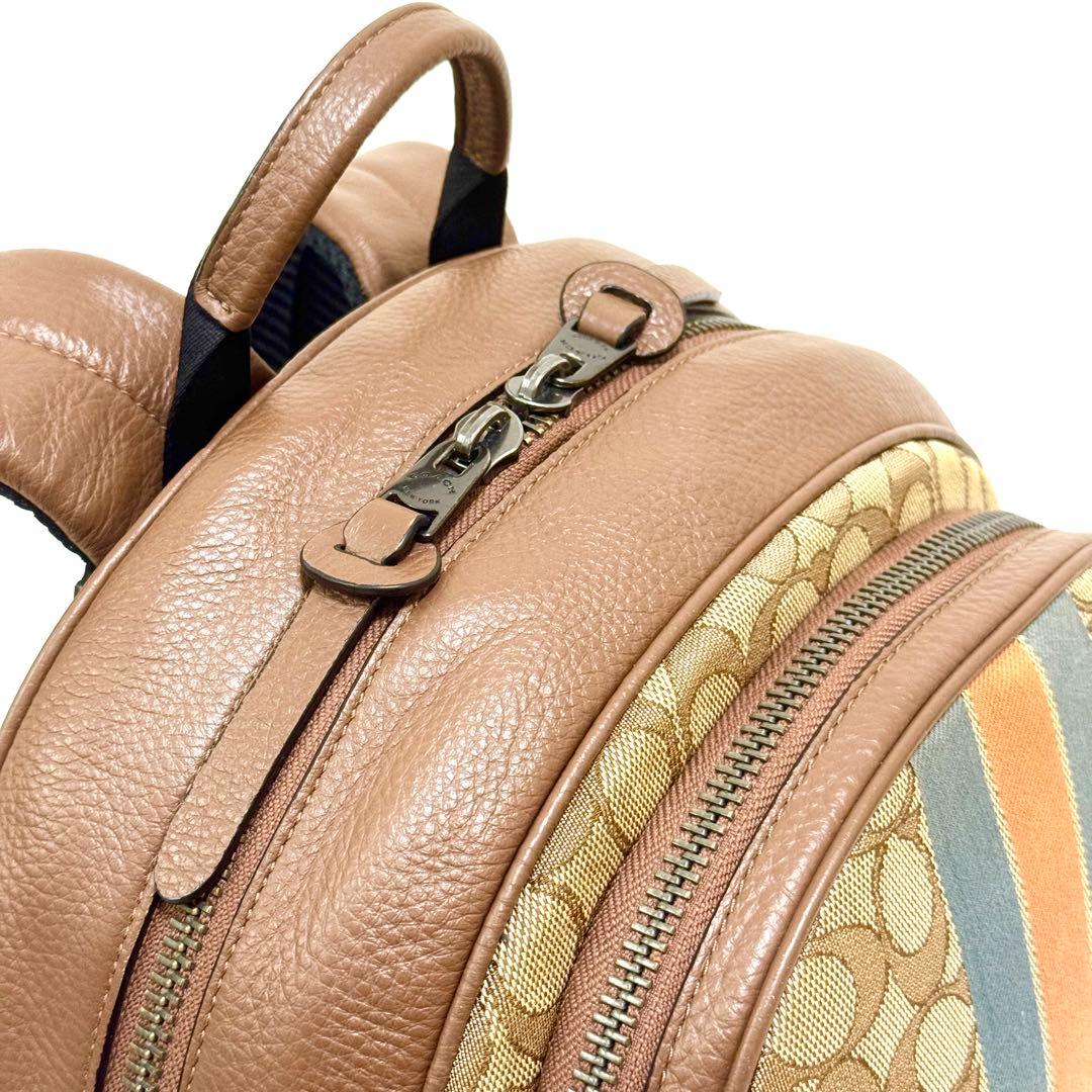 COACH コーチ リュック トンプソン シグネチャー ジャガード ブラウン