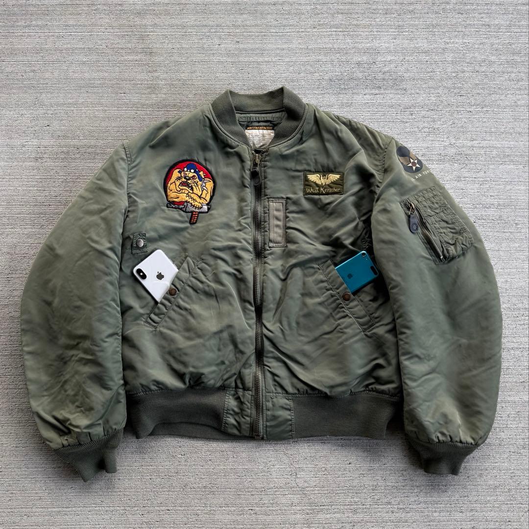 90s 短丈　ma1 flight jacket Air Force alpha Alpha MA-1 Nylon Flight Jacket - Sage Green - MyPilotStore.com
