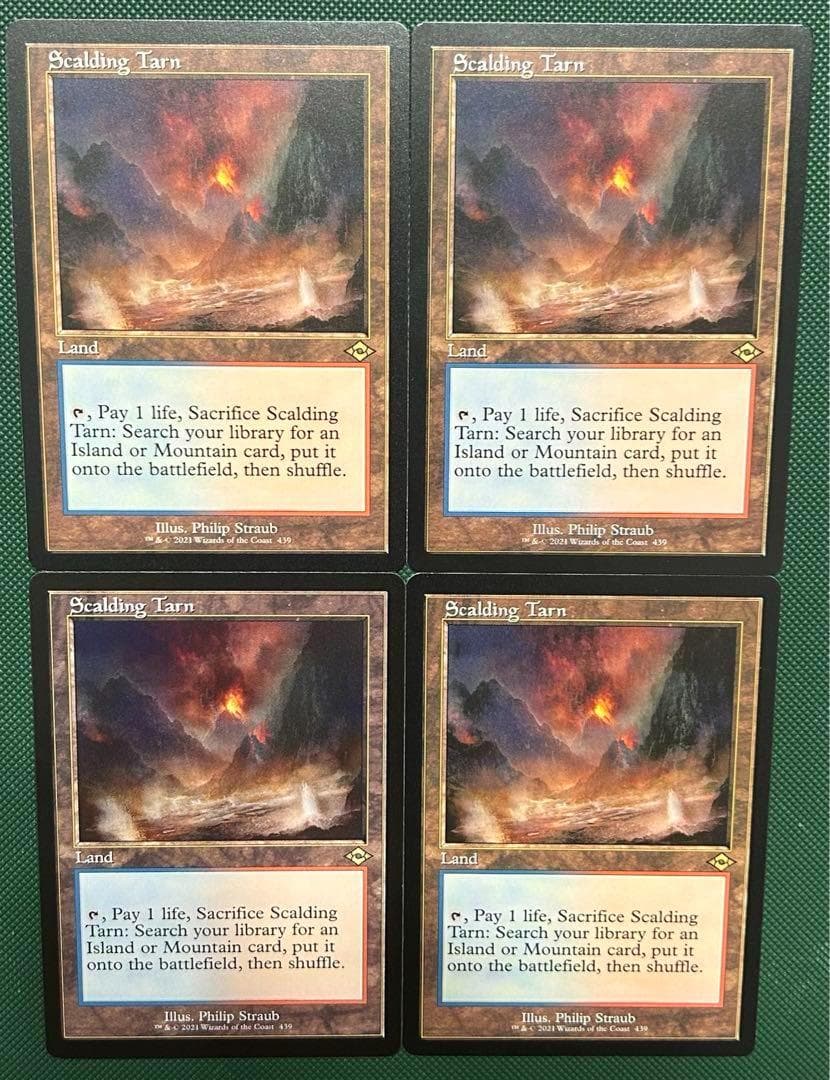 英語版 4枚セット 旧枠 《沸騰する小湖/Scalding Tarn》MTG