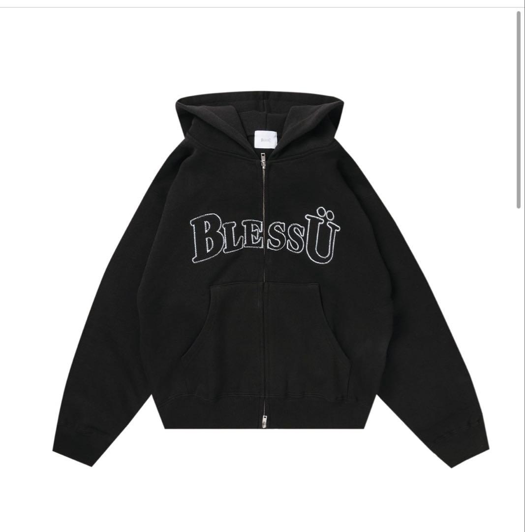Bless U ジップパーカー 黒 - メルカリ