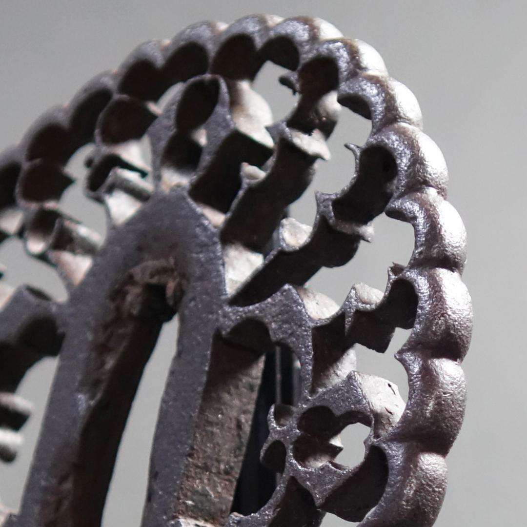 京透 抱茗荷雁金透鍔】(鍔箱・布団付き) 鍔 鐔 刀装具 日本刀 武具