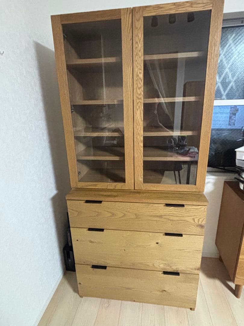 【m商品】unico ウニコ ADDAY(アディ)　カップボード W820 ウニコ / unico アディ キッチンボード 中古 カップボード 食器棚