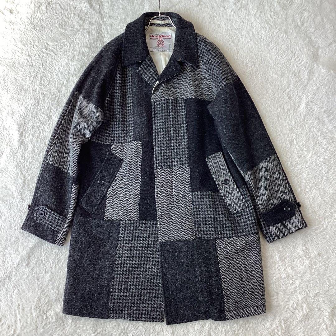 ビームスプラス ×ハリスツイード コート パッチワーク Lサイズ BEAMS MEN｜BEAMS PLUS / パッチワーク ハリスツイード バルマカーン