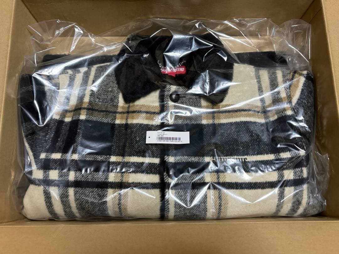 Supreme Plaid Car Coat Cream Sサイズ - メルカリ