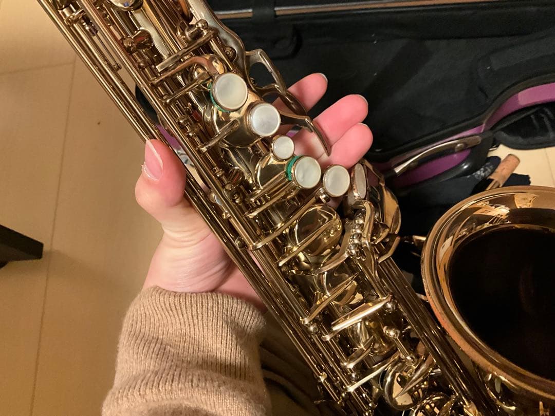 サックス本体 ゴールド ケース付き Yamaha ゴールドサックス 本体，ケース付き ヤマハ | サクソフォン