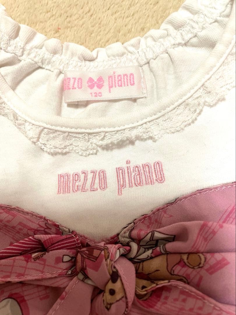 mezzo piano 楽器×クマ柄ドッキングティアードワンピース発表会 入学式