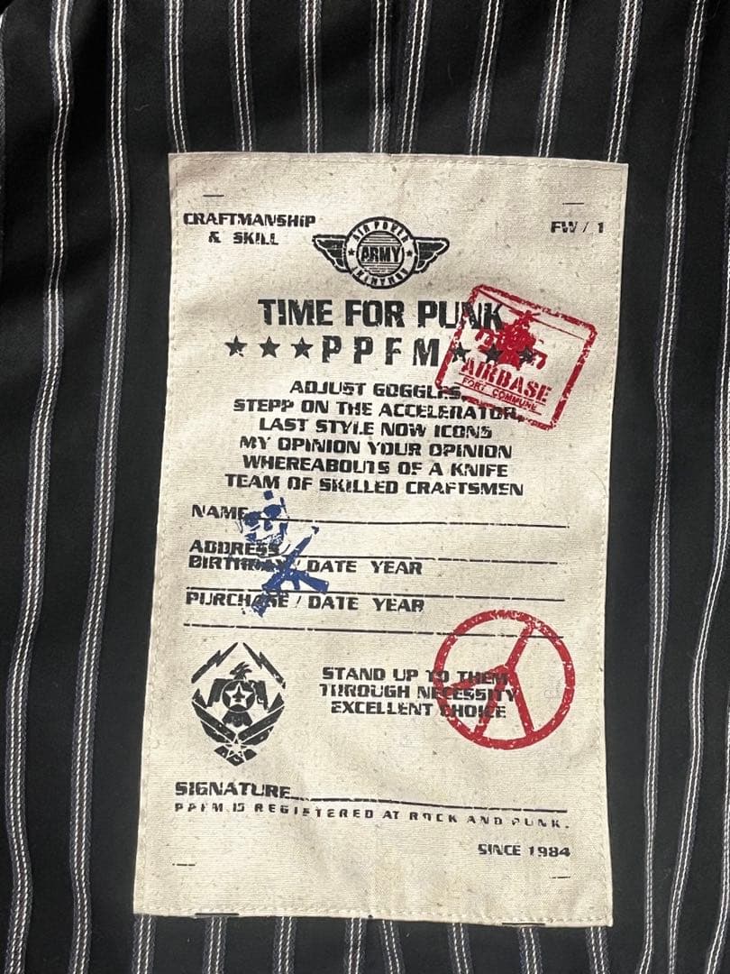 00s Archive PPFM Swag ウール ナポレオンジャケット 黒 L