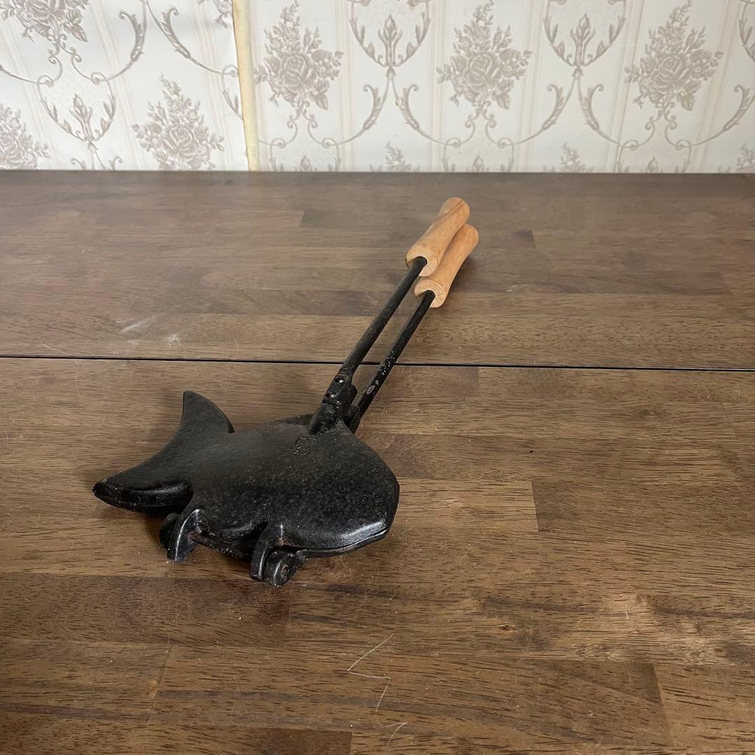 アンティーク】南部鉄器 盛栄堂 及源鋳造 一丁焼きたい焼器 古道具 古