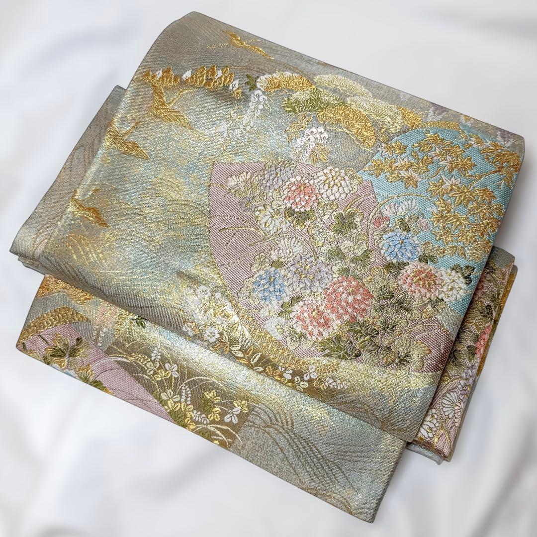 一体型 ワンタッチ帯 作り帯 マジックテープ 豪華 袋帯 二重太鼓
