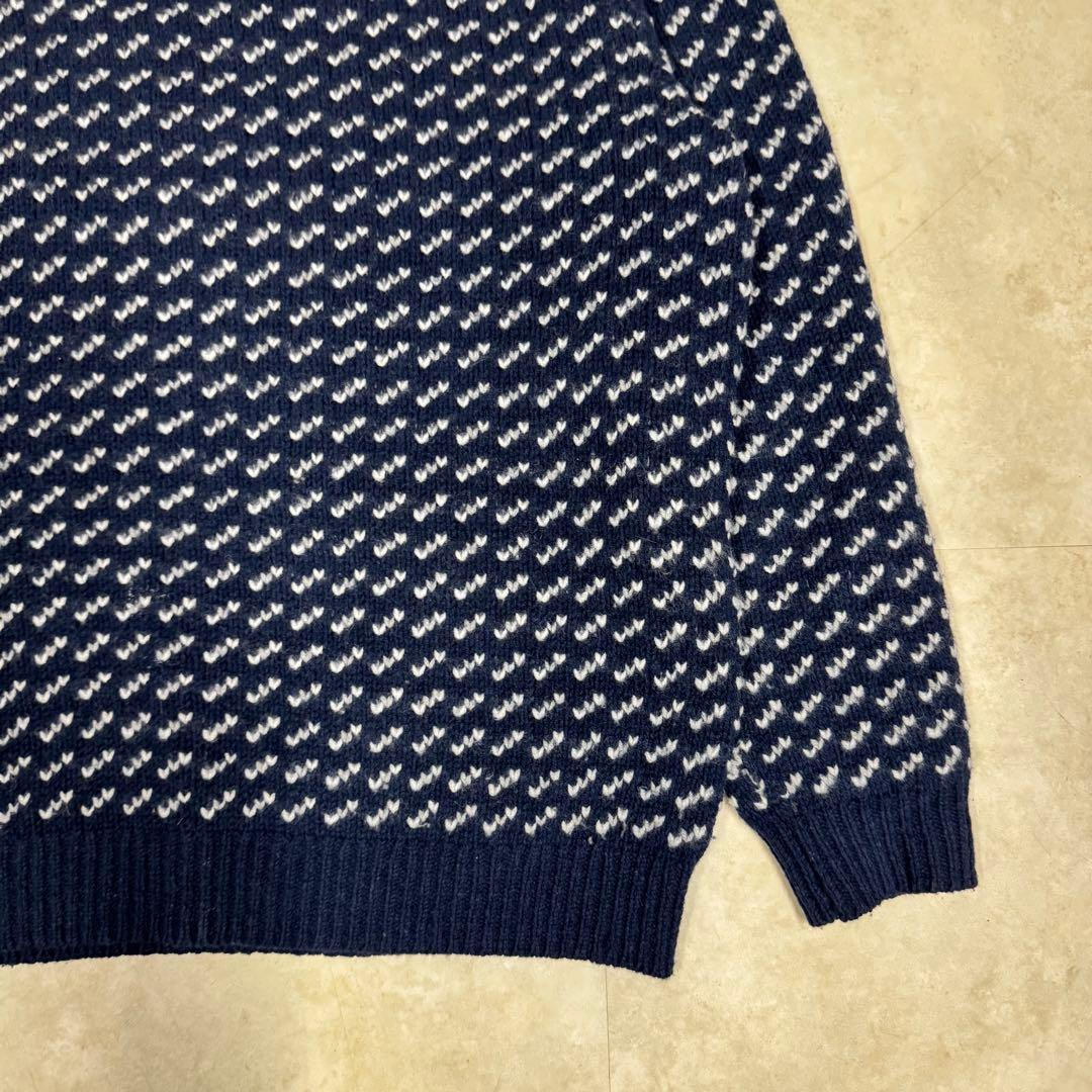 L.L.Bean バーズアイ ニット セーター ウール ネイビー XL