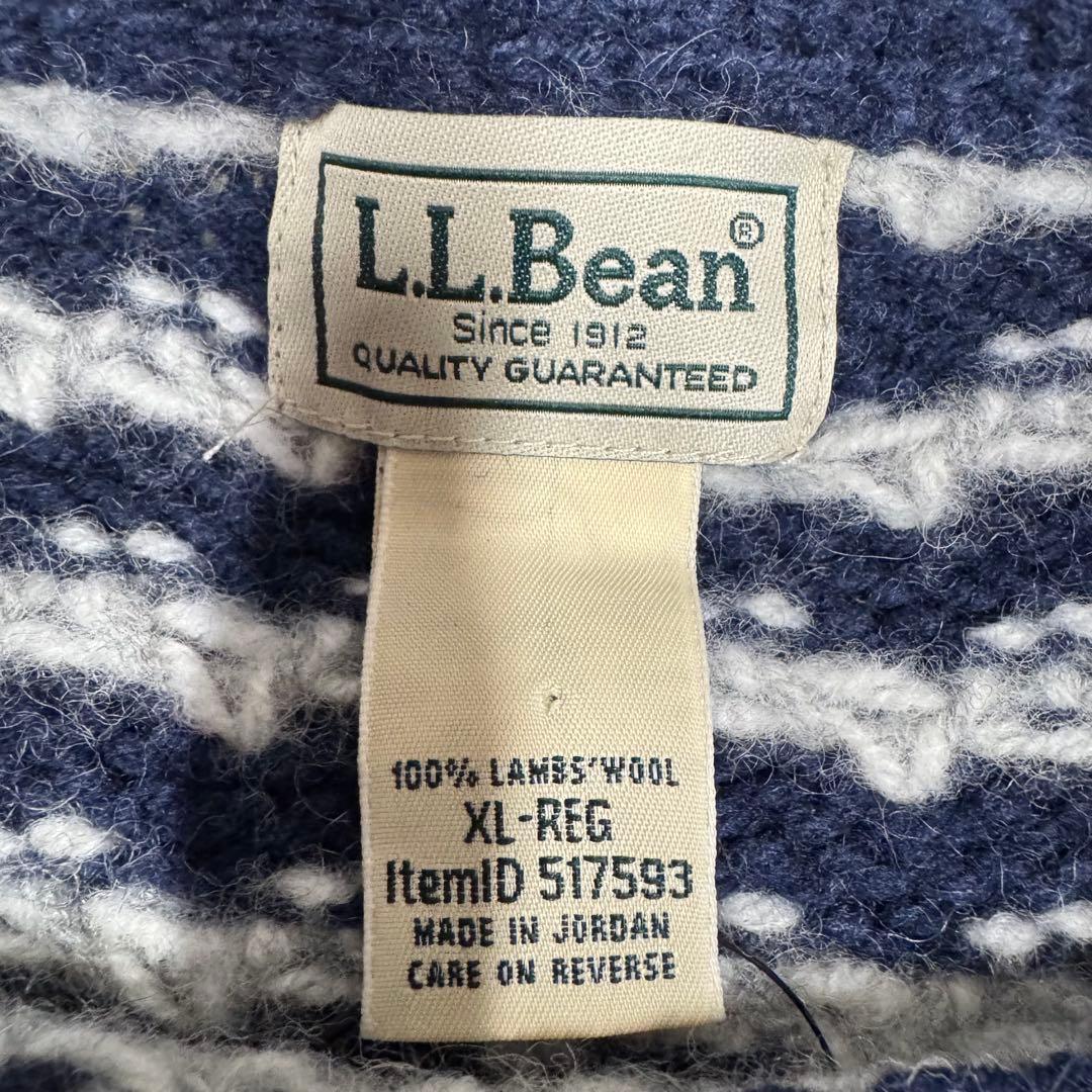 L.L.Bean バーズアイ ニット セーター ウール ネイビー XL