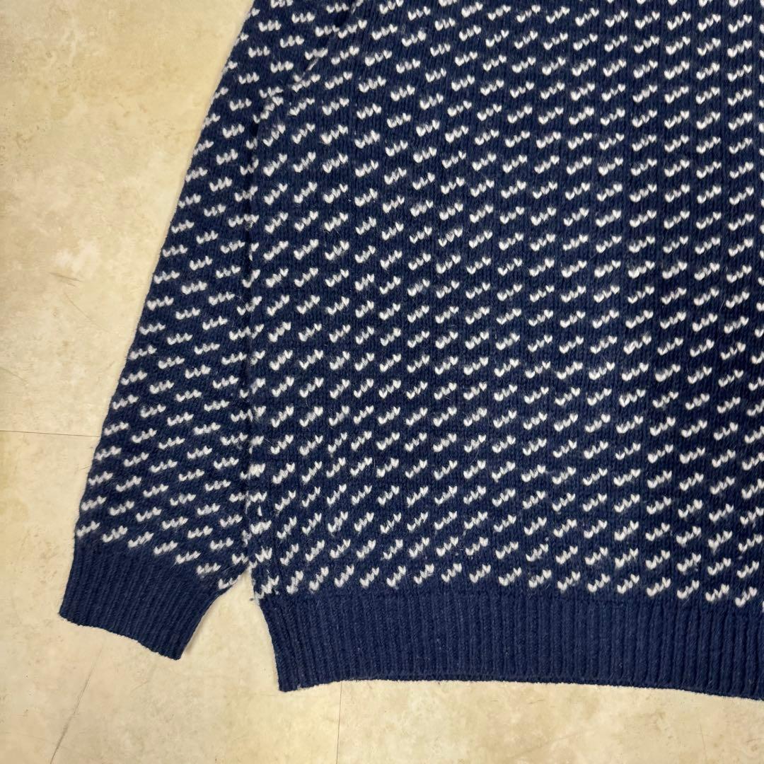 L.L.Bean バーズアイ ニット セーター ウール ネイビー XL
