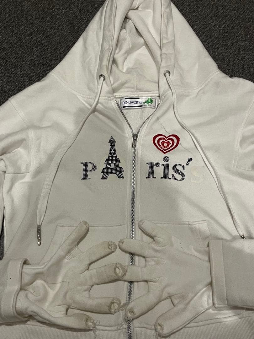 DINOWORKS paris zip up hoodie