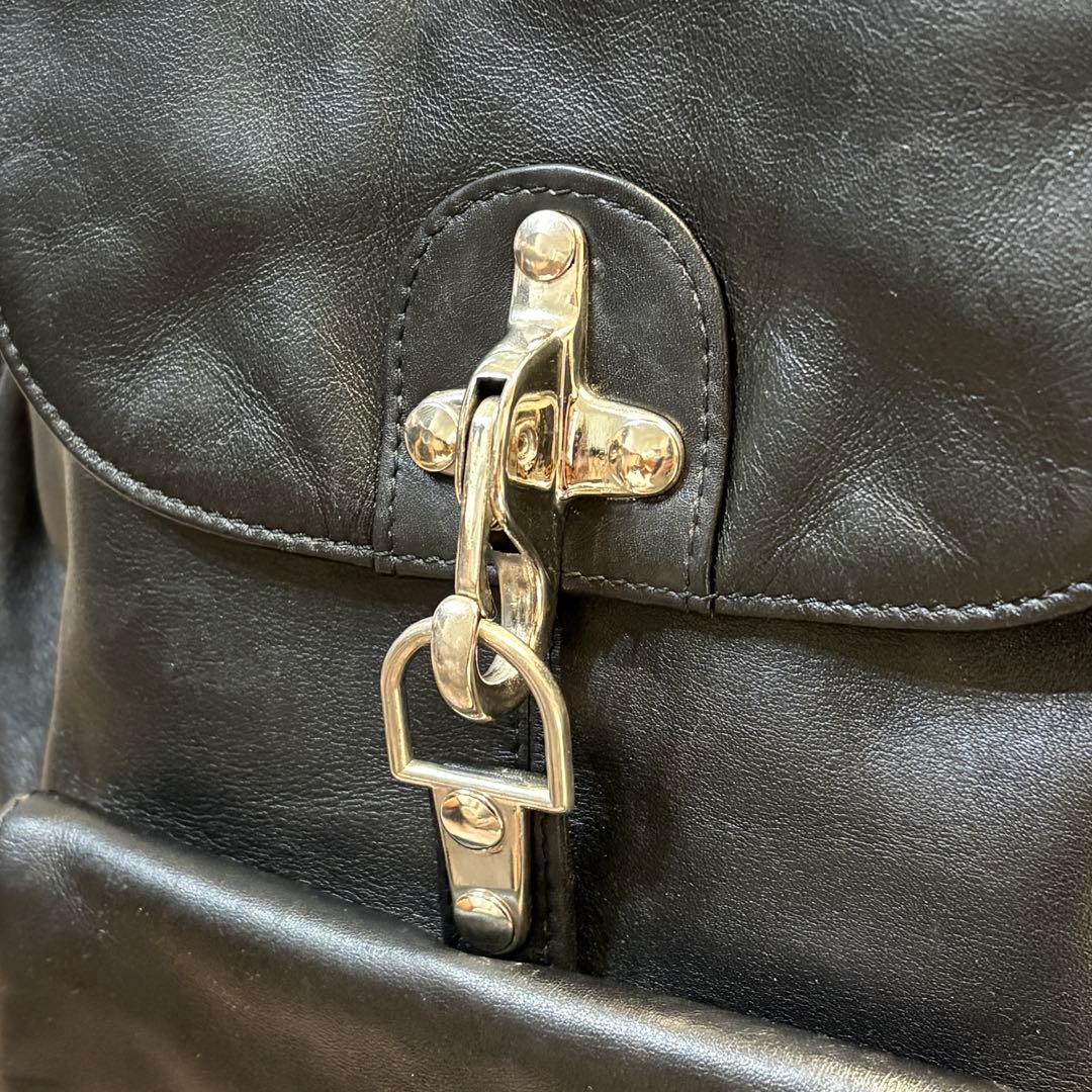 00s archive 本革 レザーリュック y2k グランジ クラスプ 大容量