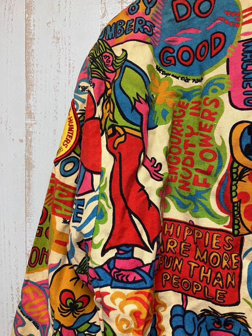 70s モンスター 総柄ジャケット ビンテージ XL ヴィンテージ 70年代
