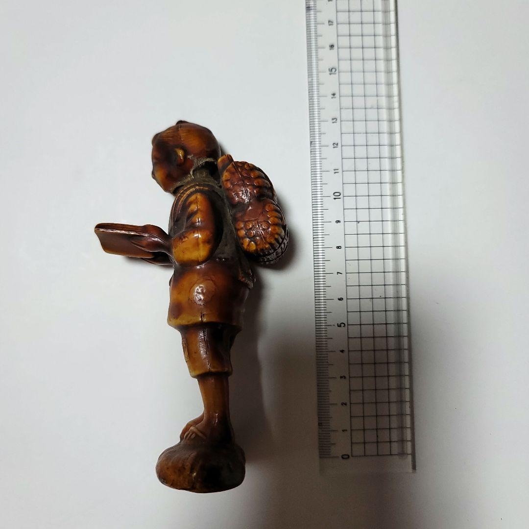 小型 二宮金次郎像 陶器 骨董品 古美術 工芸 置物 アンティーク 金次郎