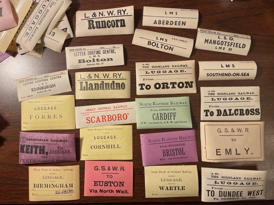 海外 鉄道荷物札 レアな水のりタイプ 30枚 ヴィンテージ チケット