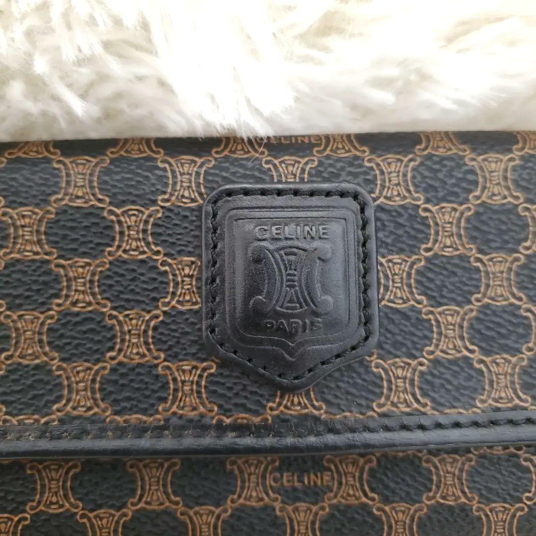 ⭐極美品⭐CELINE 黒マカダム ポーチ トリンオフ レザー 化粧ポーチの