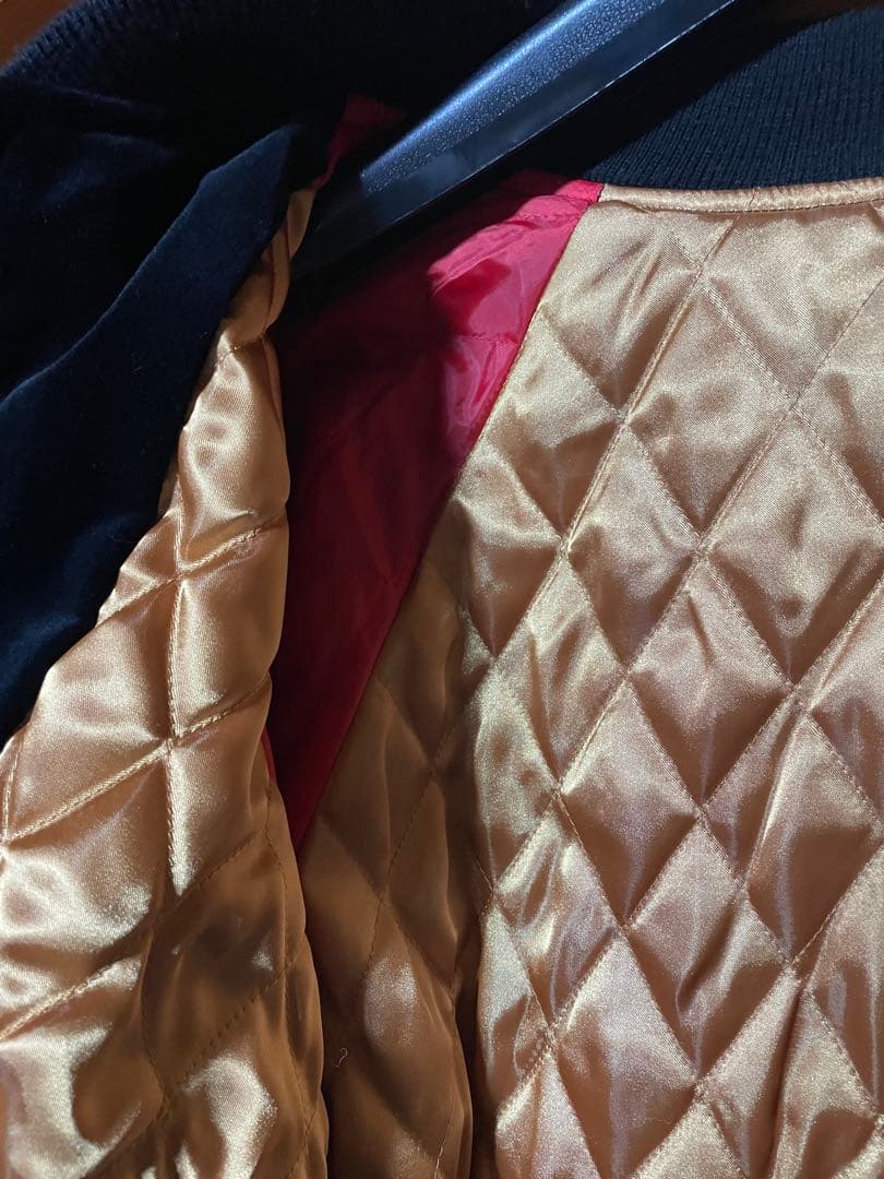 ふみ様専用 虎 蛇 刺繍 黒 ベロアスカジャン 日本製