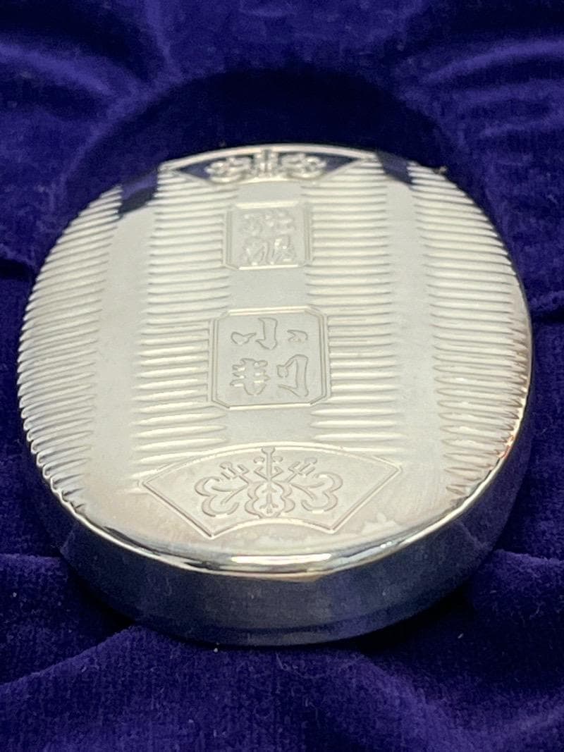 純銀 小判型 楊枝入 小物入れ　徳力本店謹製　62.1ｇ