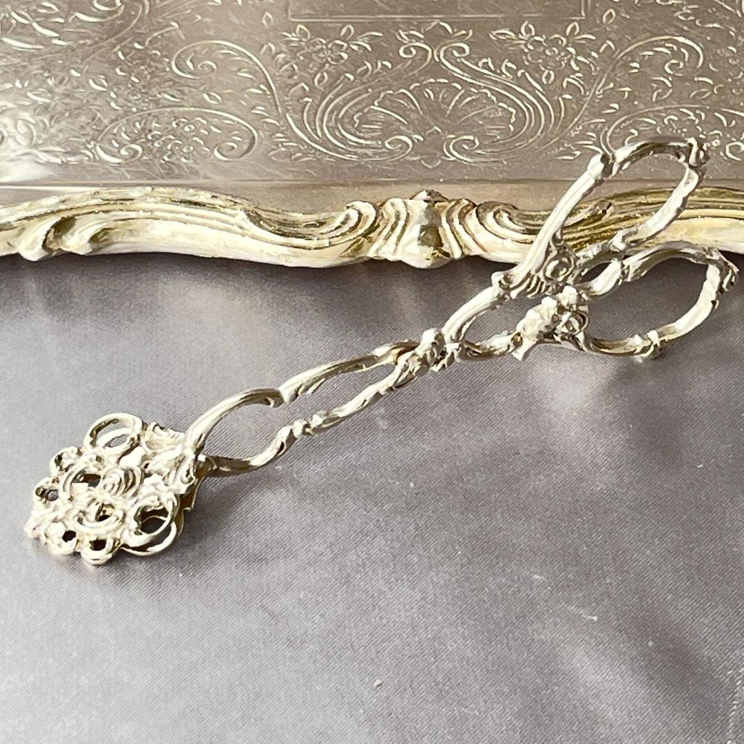 【ドイツ】薔薇のシュガートング 10.5cm【純銀】 ヒルデスハイムローズ