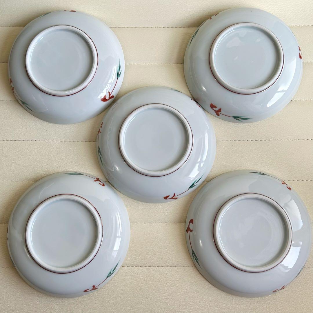 清水焼 京焼 呉須赤絵花鳥 金彩 銘々皿揃 5枚セット 取り皿 古伊万里