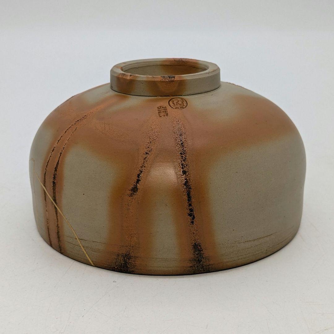 金継ぎあり】三代 松田華山 備前焼 緋襷茶盌 共箱共布 抹茶碗