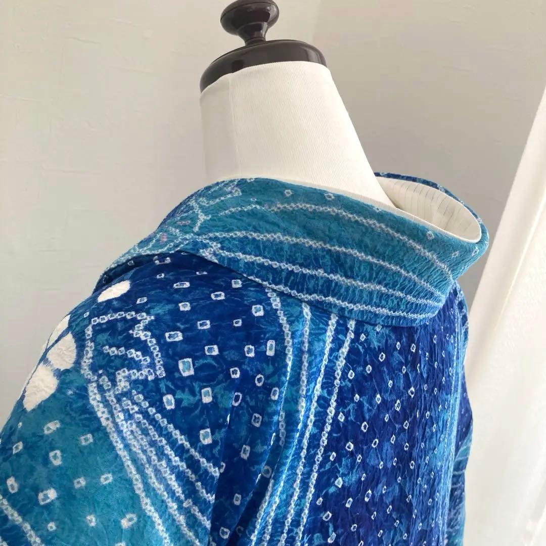 ないち 有松絞り浴衣　身丈160cm 裄70cm 手縫い No.1-23