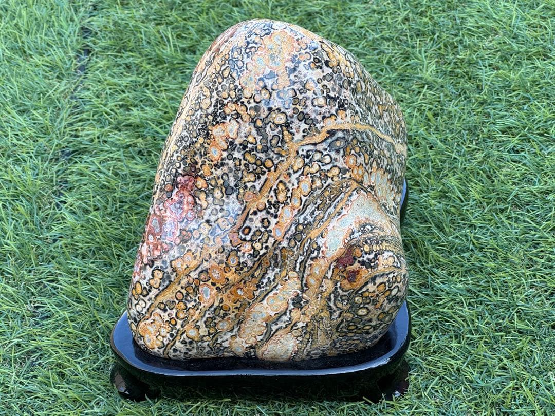 4.8kg 鑑賞石 ジャスパー 豹柄 水晶 瑪瑙 孔雀石 天然石 水石 置物
