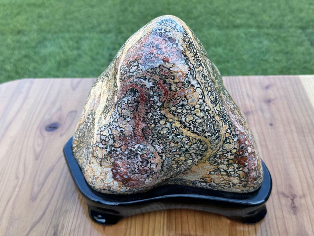 4.8kg 鑑賞石 ジャスパー 豹柄 水晶 瑪瑙 孔雀石 天然石 水石 置物