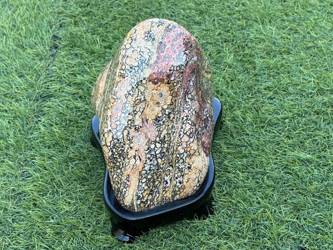 4.8kg 鑑賞石 ジャスパー 豹柄 水晶 瑪瑙 孔雀石 天然石 水石 置物