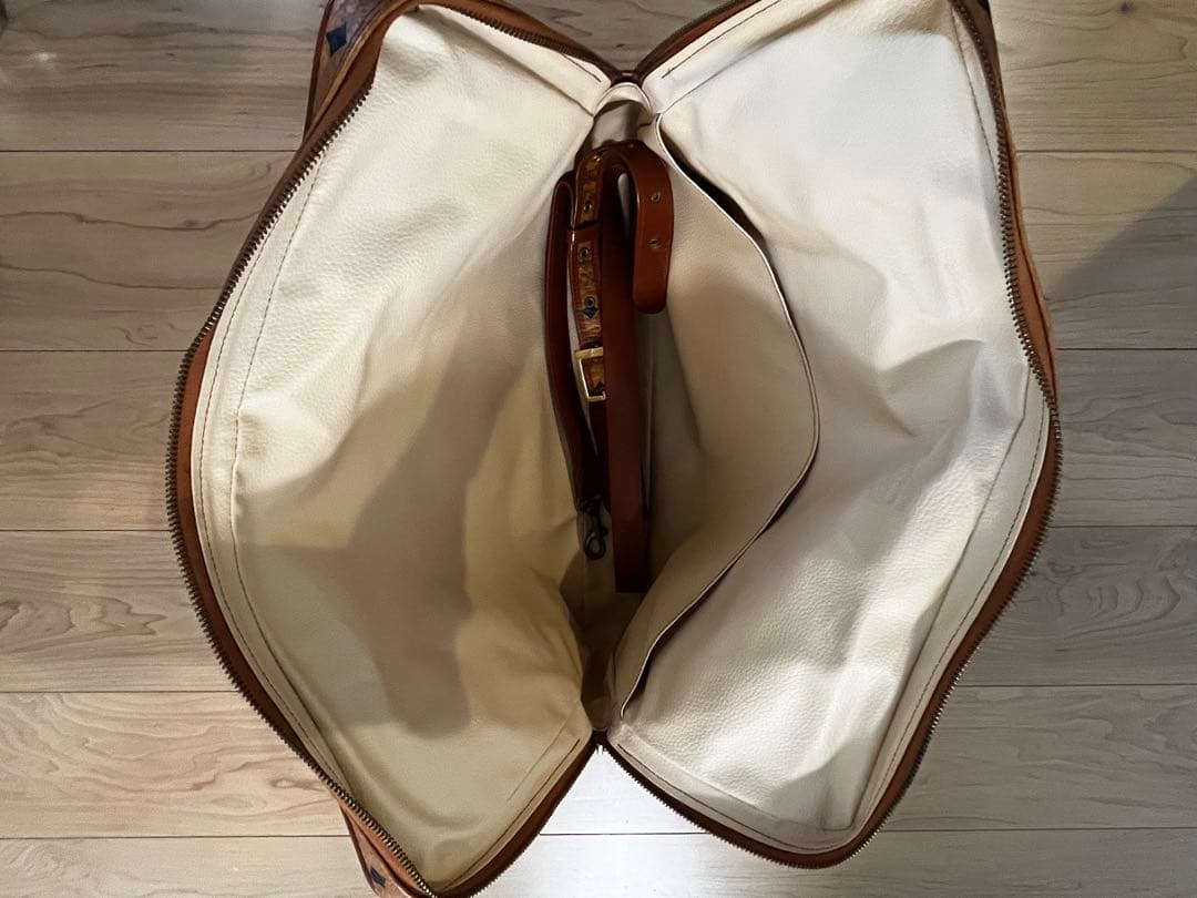 MCM レザーボストンバッグ ブラウン/ベージュ