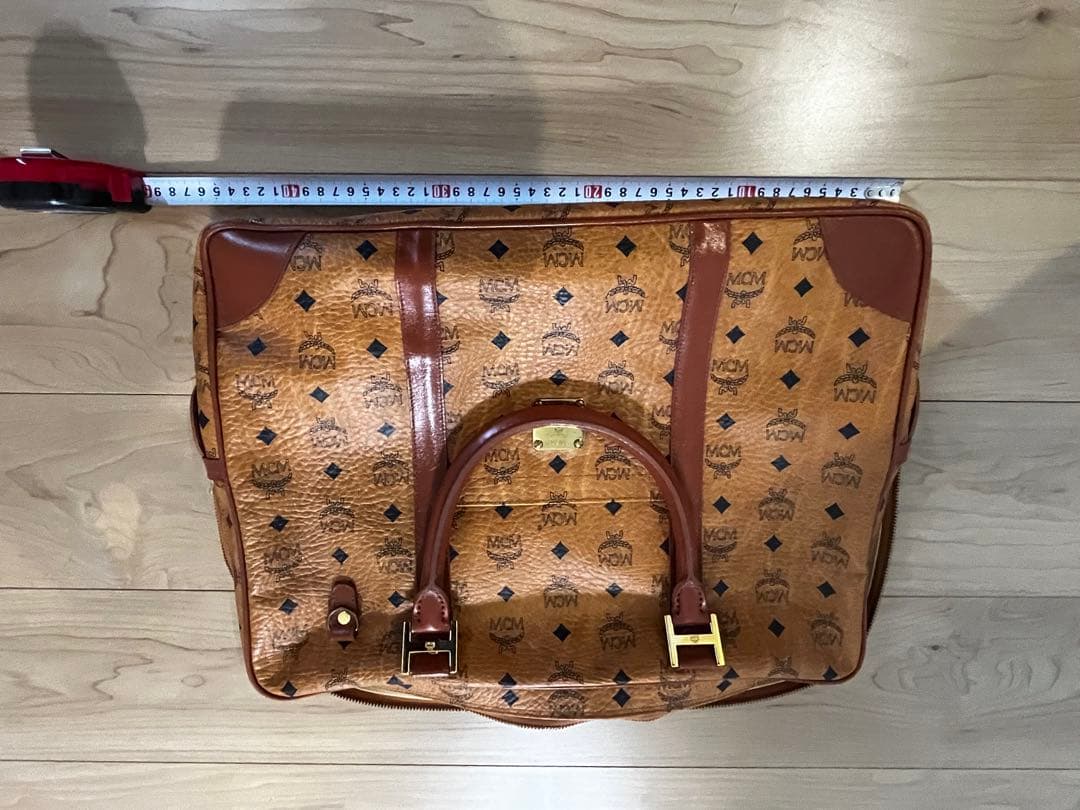 MCM レザーボストンバッグ ブラウン/ベージュ