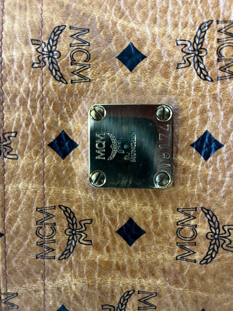 MCM レザーボストンバッグ ブラウン/ベージュ