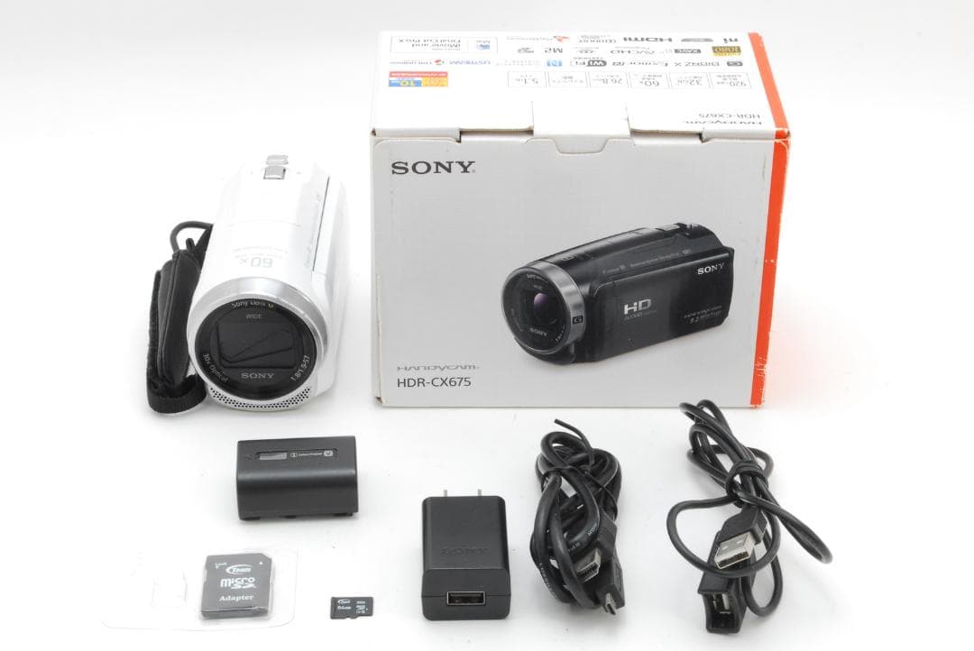 箱付き】ソニー SONY HDR-CX675 ホワイト - メルカリ