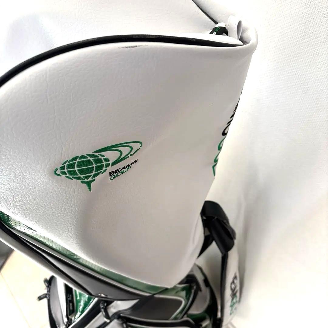 お値下げ！ビームスゴルフキャディバッグケース白緑beams BEAMS GOLF