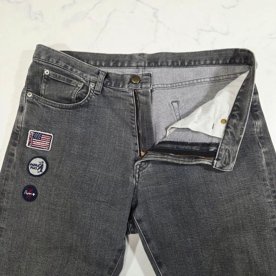 Papas+ パパス ワッペン デニムパンツ 日本製 LL XL ストレッチ 楽天