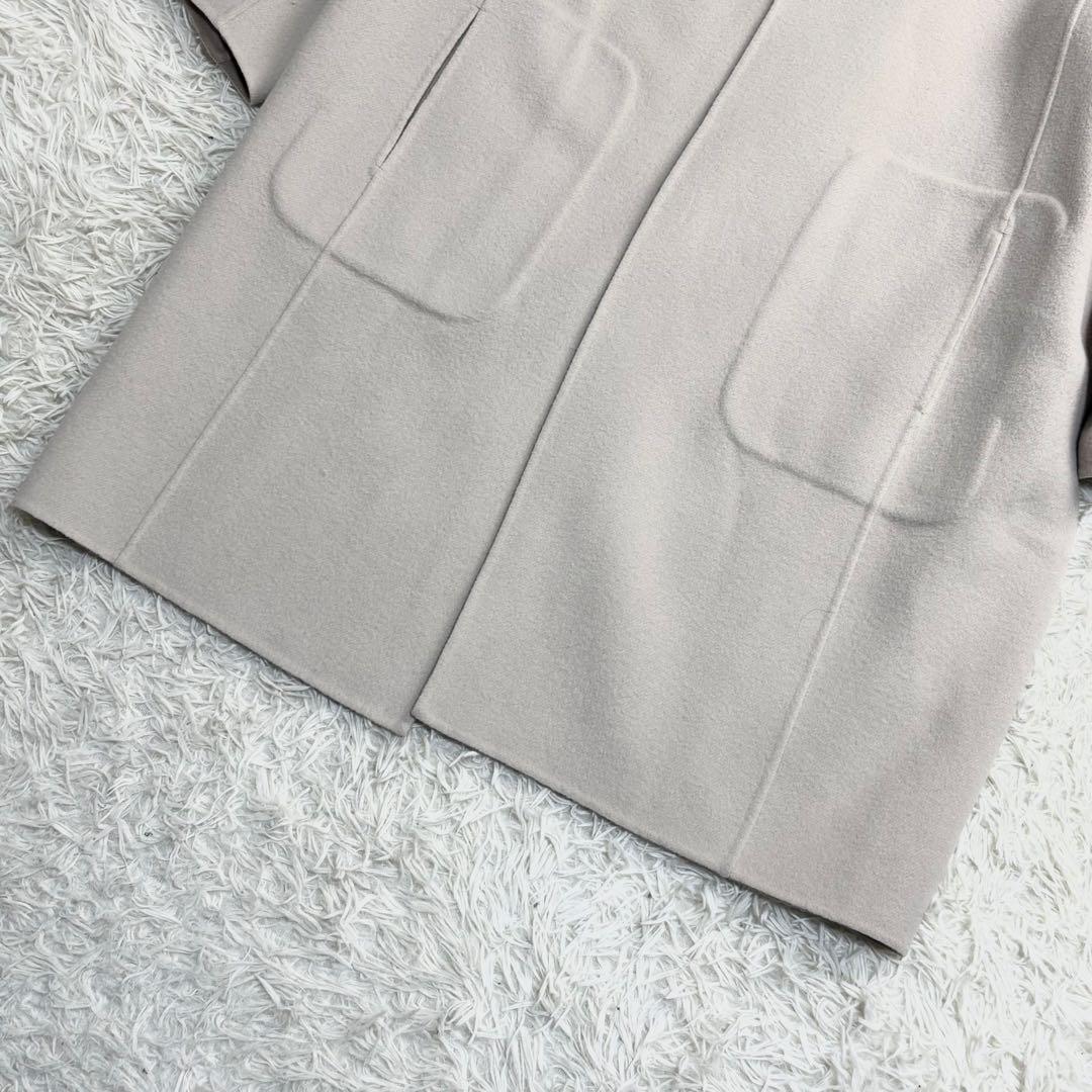 美品✨デザインワークス ノーカラーコート ダブルフェイス