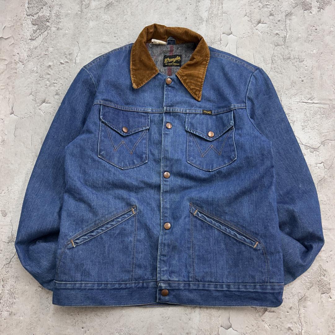 た*る様 80s　USA製　wrangler　デニムジャケット　古着　インディゴ アメリカ直輸入 【U.S.A. WRANGLER ラングラー】 傑作 大定番