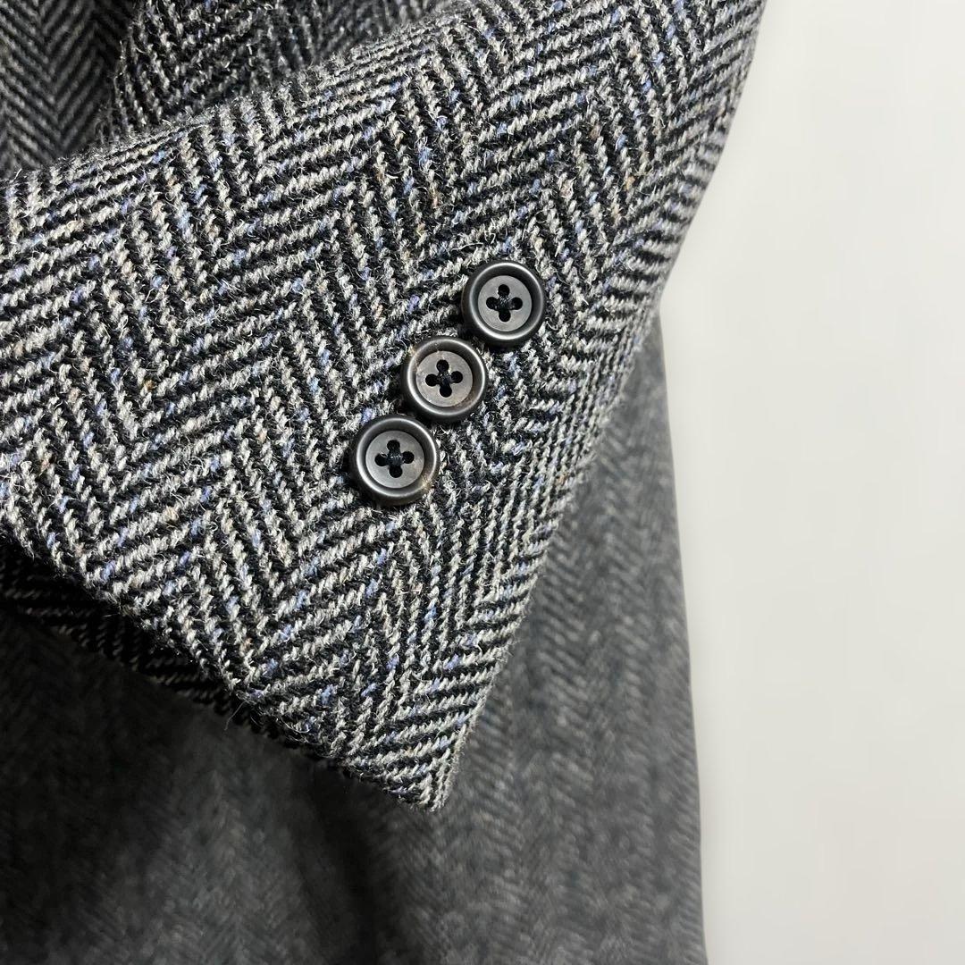 美品 J.PRESS ヘリンボーン柄 ロングコート 94A6 グレー