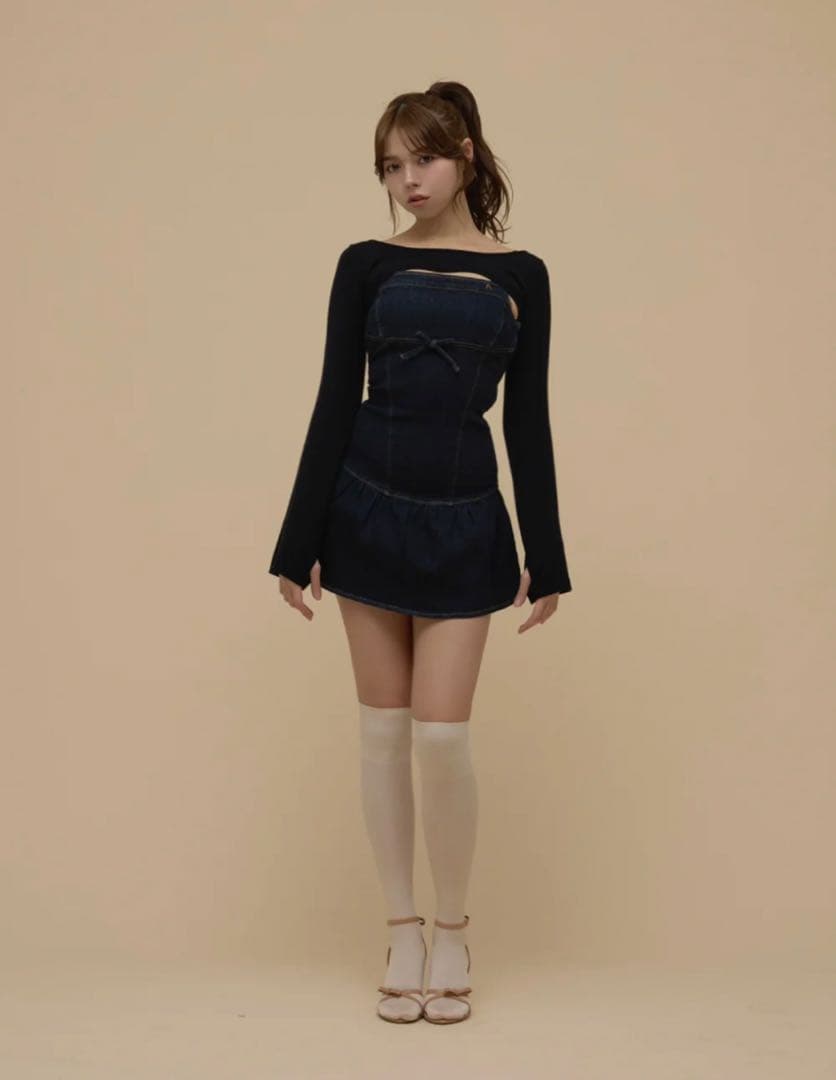 andmary Bonnie denim mini dress - メルカリ